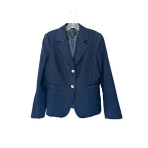 Talbots Blazer Navy Blue Single Breasted Office Work‎ Career Business Size 8